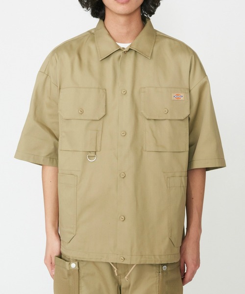 Dickies（ディッキーズ）の「Dickies/ディッキーズ G.W.C ショートスリーブワークシャツ/Tシャツ/半袖（シャツ/ブラウス・メンズ・ヘザーグレー/ベージュ・MEDIUM/LARGE/X-LARGE）」の18枚目の写真