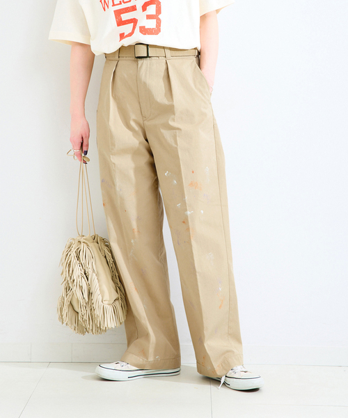 Lee(リー)の「ウォッシャブル / Lee / リー CHETOPA WIDE TOROUSER(チノパンツ・レディース・ベージュ/ブラック・SMALL/MEDIUM)」の1枚目の写真