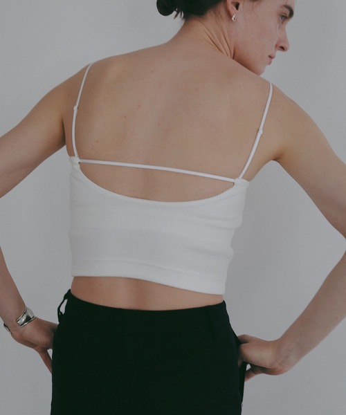 MANOF(マノフ)の「BACK OPEN SHORT CAMISOLE(キャミソール・レディース・ホワイト/ブラック・S/M)」の2枚目の写真