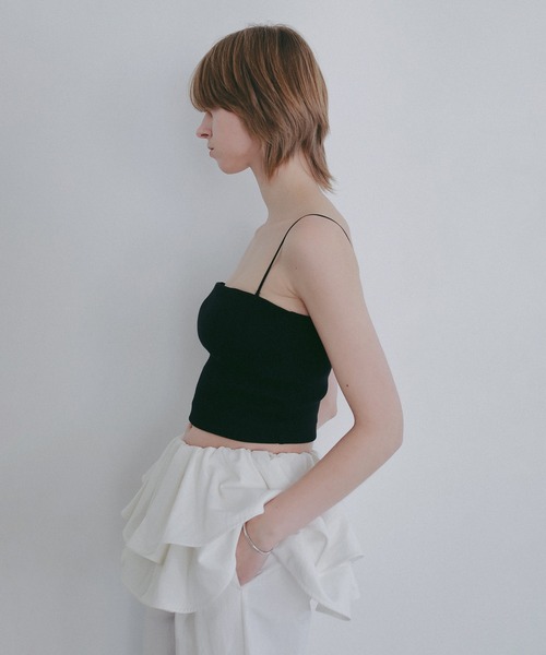 MANOF(マノフ)の「BACK OPEN SHORT CAMISOLE(キャミソール・レディース・ホワイト/ブラック・S/M)」の5枚目の写真