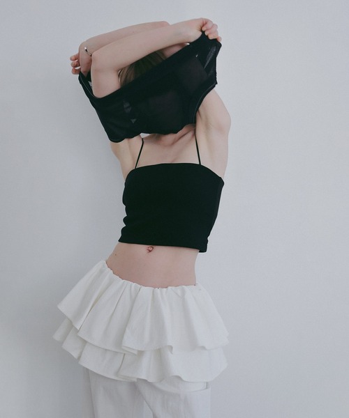 MANOF(マノフ)の「BACK OPEN SHORT CAMISOLE(キャミソール・レディース・ホワイト/ブラック・S/M)」の8枚目の写真
