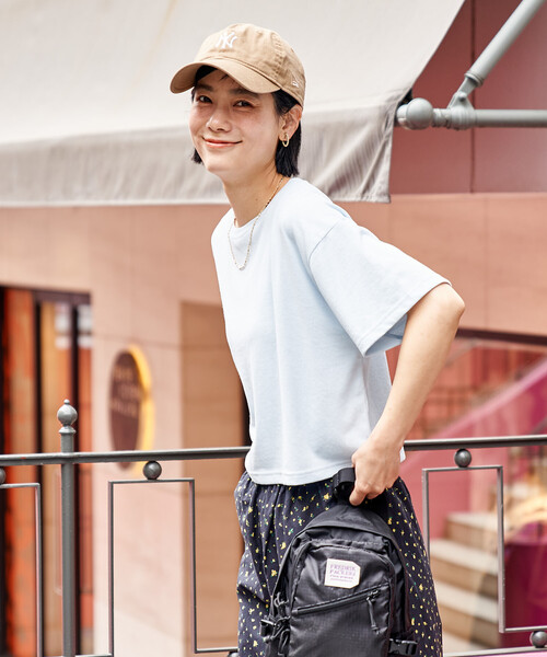 FREAK'S STORE(フリークスストア)の「<汗ジミ防止> 天竺コンパクトクロップドTシャツ/遮熱/UVカット(Tシャツ/カットソー・レディース・サックスブルー/ブラウン/オフホワイト/チャコール・フリ-)」の20枚目の写真