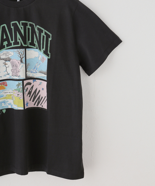GANNI（ガニー）の「GANNI / ガニー Basic Cotton Jersey Bear Comic Teddy（Tシャツ/カットソー・レディース・チャコールグレー・SMALL/X-SMALL）」の3枚目の写真