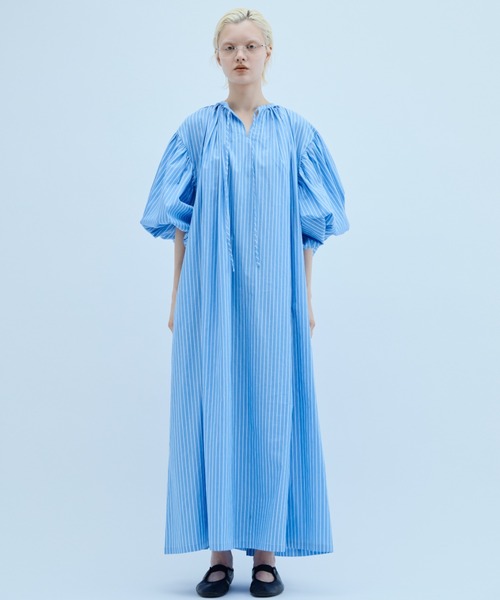 PERNA(ペルナ)の「ストライプハーフスリーブボリュームワンピース(ワンピース・レディース・ピンク/ブルー・MEDIUM/LARGE)」の19枚目の写真