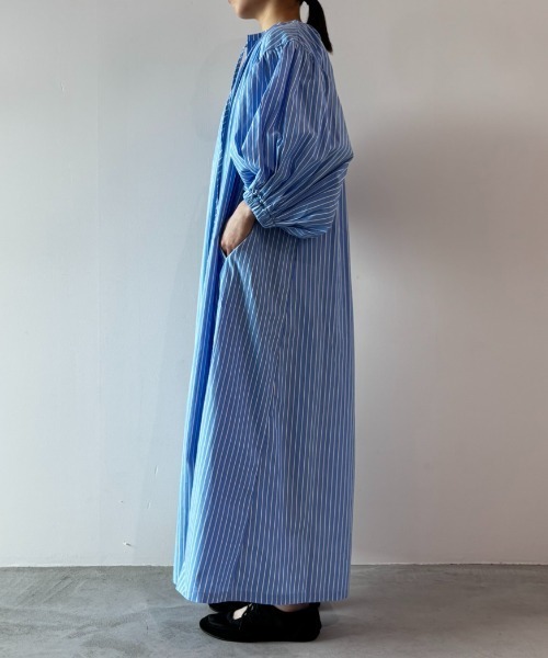 PERNA(ペルナ)の「ストライプハーフスリーブボリュームワンピース(ワンピース・レディース・ピンク/ブルー・MEDIUM/LARGE)」の11枚目の写真