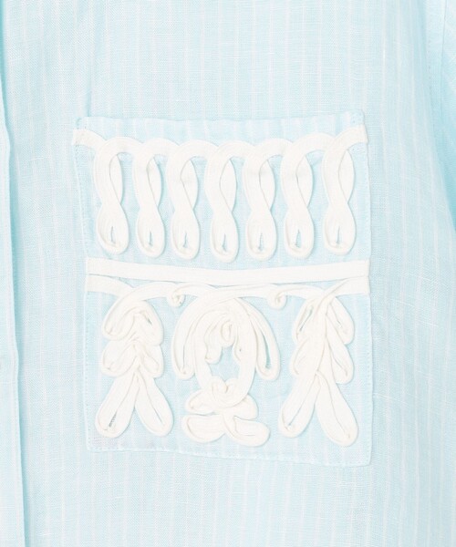 23区（ニジュウサンク）の「LIBECOリネン ポケット刺繍 クロップドシャツ（シャツ/ブラウス・レディース・スカイブルー系1/ベージュ系/オレンジ系/ブルー系/ピンク系1/ホワイト系・38）」の17枚目の写真
