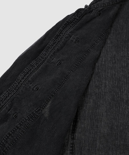 PORTER CLASSIC（ポータークラシック）の「BLACK LINEN CHINESE JACKET（その他アウター・メンズ・ブラック・3）」の5枚目の写真