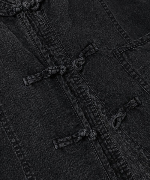 PORTER CLASSIC（ポータークラシック）の「BLACK LINEN CHINESE JACKET（その他アウター・メンズ・ブラック・3）」の7枚目の写真