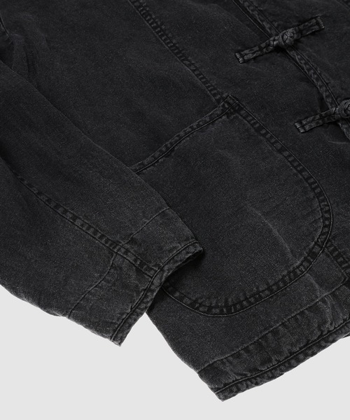 PORTER CLASSIC（ポータークラシック）の「BLACK LINEN CHINESE JACKET（その他アウター・メンズ・ブラック・3）」の6枚目の写真