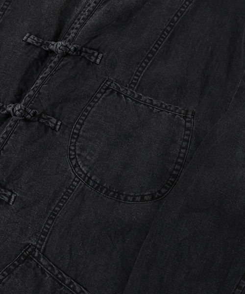 PORTER CLASSIC（ポータークラシック）の「BLACK LINEN CHINESE JACKET（その他アウター・メンズ・ブラック・3）」の4枚目の写真