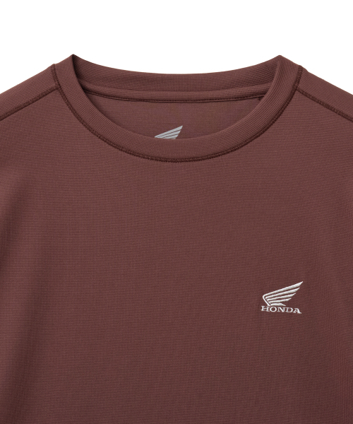 PHYPS MOTORCYCLE（フィップスモーターサイクル）の「H-Tech Air Layer System Waffle Short Sleeve Burgundy（Tシャツ/カットソー・レディース・その他・SMALL/MEDIUM/LARGE/X-LARGE）」の3枚目の写真