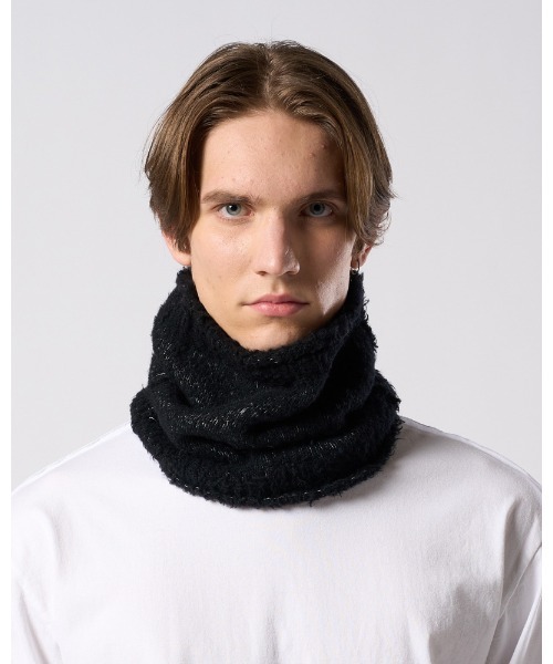 wjk（ダヴルジェイケイ）の「fancy yarn knit snood（ネックウォーマー/スヌード・メンズ・ブラック/ホワイト/チャコールグレー・FREE）」の5枚目の写真