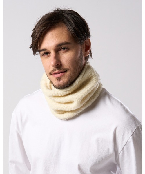 wjk（ダヴルジェイケイ）の「fancy yarn knit snood（ネックウォーマー/スヌード・メンズ・ブラック/ホワイト/チャコールグレー・FREE）」の9枚目の写真