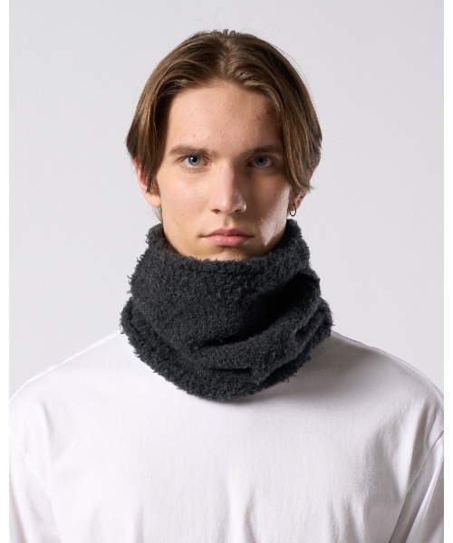 wjk（ダヴルジェイケイ）の「fancy yarn knit snood（ネックウォーマー/スヌード・メンズ・ブラック/ホワイト/チャコールグレー・FREE）」の13枚目の写真