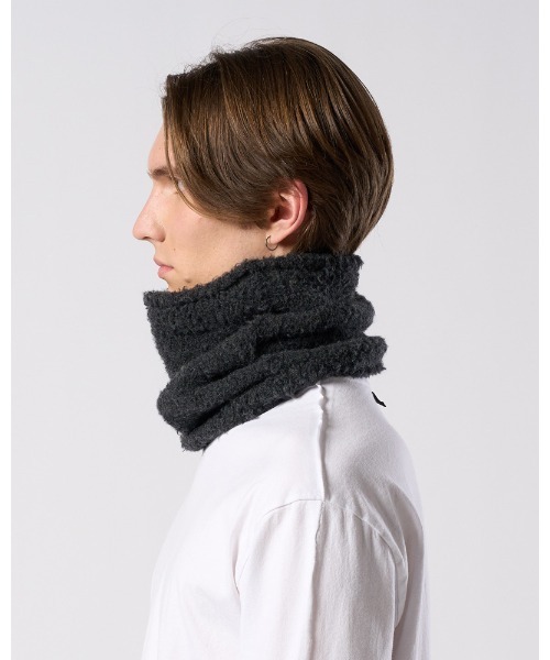 wjk（ダヴルジェイケイ）の「fancy yarn knit snood（ネックウォーマー/スヌード・メンズ・ブラック/ホワイト/チャコールグレー・FREE）」の14枚目の写真