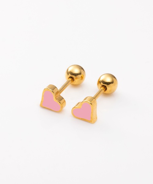 Cream dot.（クリームドット）の「【サージカルステンレス】カラーハートモチーフのステンレス製ネジロック式ピアス（ピアス（両耳用）・レディース・シルバー系その他3/シルバー系その他/シルバー系その他2/シルバー/ゴールド系その他3/ゴールド系その他2/ゴールド系その他/ゴールド・ONE SIZE）」の9枚目の写真