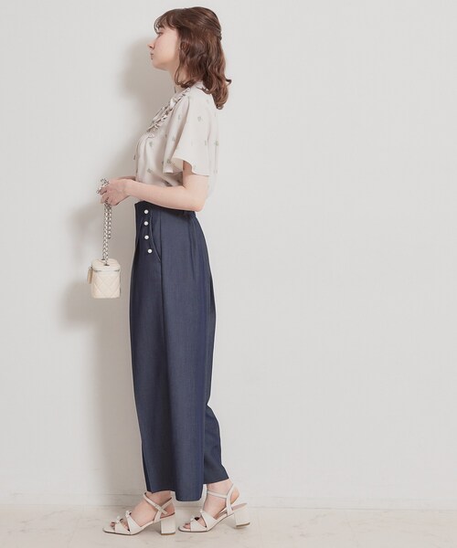 couture brooch（クチュールブローチ）の「【洗える】ドットフラワー ブラウス（シャツ/ブラウス・レディース・ブルー系その他/ダークグレー/ライトグレー・42/40/38/36）」の11枚目の写真