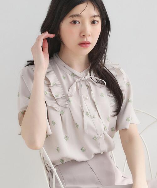 couture brooch（クチュールブローチ）の「【洗える】ドットフラワー ブラウス（シャツ/ブラウス・レディース・ブルー系その他/ダークグレー/ライトグレー・42/40/38/36）」の19枚目の写真