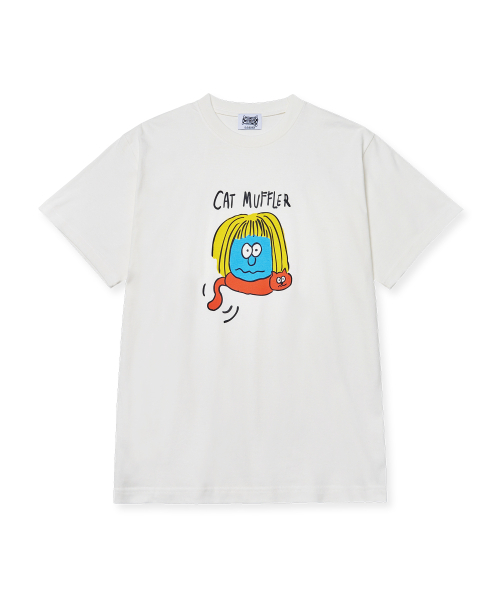 THE SCOT WRECK(ザ スコットレック)の「CAT MUFFLER(Tシャツ/カットソー・メンズ・アイボリー・MD/X-LARGE/LG/SM)」の1枚目の写真