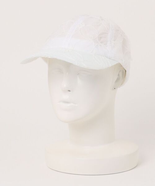 PAGEBOY(ページボーイ)の「【Casselini】フラワーレースキャップ(キャップ・レディース・ホワイト/ブラック・FREE)」の1枚目の写真
