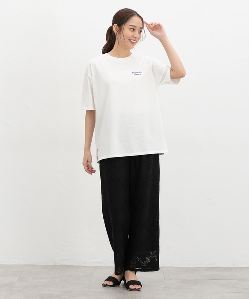 Honeys(ハニーズ)の「【UVカット】こだわり綿刺繍ゆるT(Tシャツ/カットソー・レディース・ネイビー/グリーン/ホワイト×レッド/ブラック/ホワイト系その他2・L/LL/M/S)」の8枚目の写真