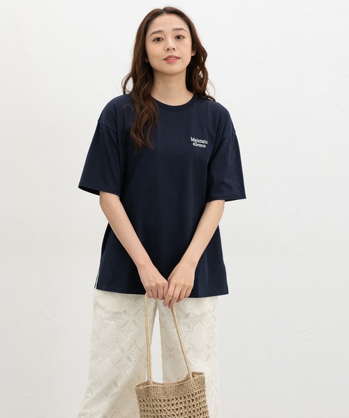 Honeys(ハニーズ)の「【UVカット】こだわり綿刺繍ゆるT(Tシャツ/カットソー・レディース・ネイビー/グリーン/ホワイト×レッド/ブラック/ホワイト系その他2・L/LL/M/S)」の13枚目の写真