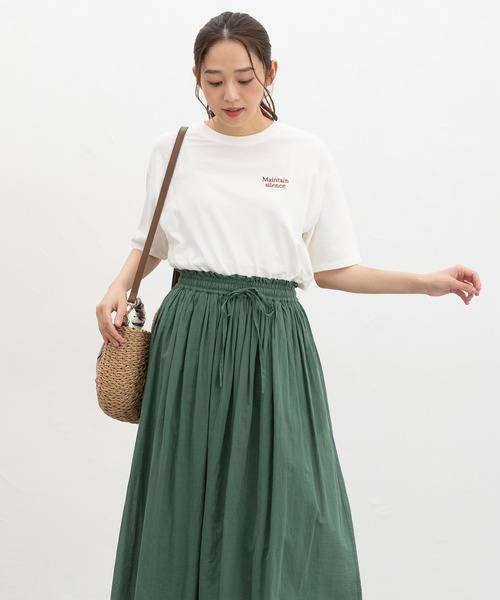 Honeys(ハニーズ)の「【UVカット】こだわり綿刺繍ゆるT(Tシャツ/カットソー・レディース・ネイビー/グリーン/ホワイト×レッド/ブラック/ホワイト系その他2・L/LL/M/S)」の18枚目の写真