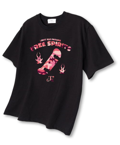 TI.GLAKE(ティーグレイク)の「フリースピリット オーバーサイズ 半袖Tシャツ ブラック(Tシャツ/カットソー・メンズ・その他・LARGE/X-LARGE/XX-LARGE)」の1枚目の写真