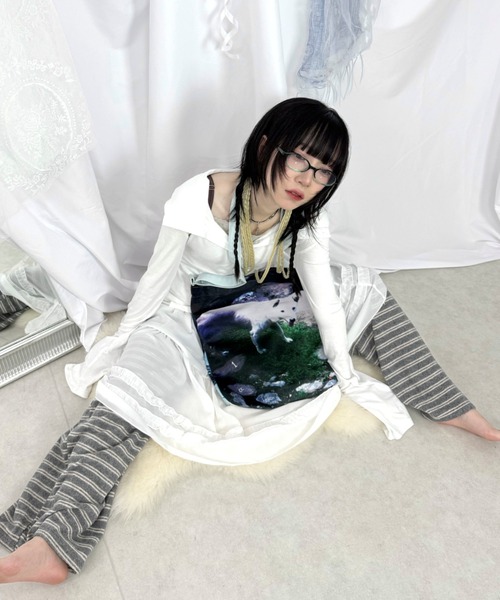 Never mind the XU / Chikashitsu+(ネバーマインド ザ エックスユー / チカシツプラス)の「【Nerd out XU】color oval retro glasses / 【ナードアウトエックスユー】カラーオーバルレトログラス<着用動画あり>(メガネ・メンズ・ブラウン/ブルー/レッド・ONE SIZE)」の20枚目の写真