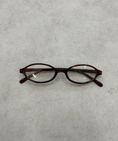 Never mind the XU / Chikashitsu+(ネバーマインド ザ エックスユー / チカシツプラス)の「【Nerd out XU】color oval retro glasses / 【ナードアウトエックスユー】カラーオーバルレトログラス<着用動画あり>(メガネ・メンズ・ブラウン/ブルー/レッド・ONE SIZE)」の16枚目の写真