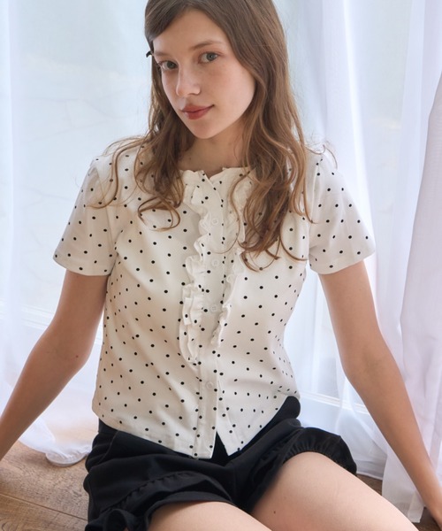 ドットフリルCDトップス/Polka Dot Frill CD Top（Tシャツ/カットソー