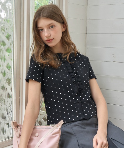 Polka Dot Frill CD Top — кардиган с гороховым воланом