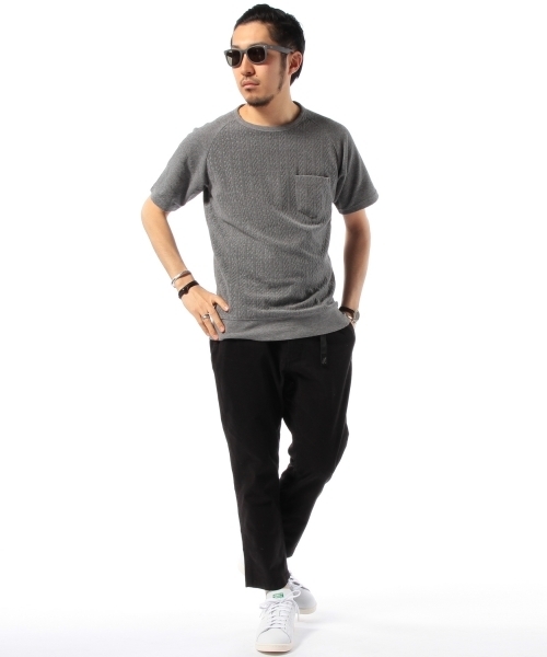 B:MING by BEAMS（ビーミングバイビームス）の「ビーミング by ビームス / パイルジャカード半袖クルーTシャツ（Tシャツ/カットソー・メンズ・グレー/ベージュ/ネイビー・MEDIUM/LARGE/SMALL/X-LARGE）」の19枚目の写真