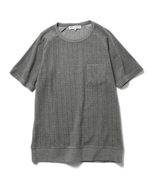 B:MING by BEAMS（ビーミングバイビームス）の「ビーミング by ビームス / パイルジャカード半袖クルーTシャツ（Tシャツ/カットソー・メンズ・グレー/ベージュ/ネイビー・MEDIUM/LARGE/SMALL/X-LARGE）」の10枚目の写真