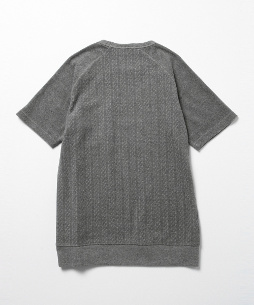 B:MING by BEAMS（ビーミングバイビームス）の「ビーミング by ビームス / パイルジャカード半袖クルーTシャツ（Tシャツ/カットソー・メンズ・グレー/ベージュ/ネイビー・MEDIUM/LARGE/SMALL/X-LARGE）」の11枚目の写真