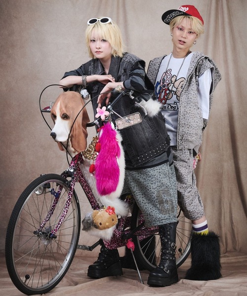 GALFY(ガルフィー)の「GALFY(ガルフィー)ガチだりぃパンツ/ダブルニー風 レオパード柄 ワイドスウェットパンツ/豹柄(スウェットパンツ・メンズ・ブラック/グレー/ブラウン・M/L/LL)」の4枚目の写真