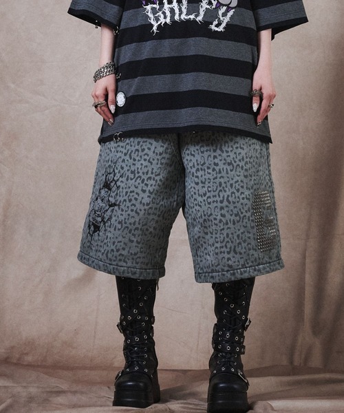 GALFY(ガルフィー)の「GALFY(ガルフィー)ガチだりぃパンツ/ダブルニー風 レオパード柄 ワイドスウェットパンツ/豹柄(スウェットパンツ・メンズ・ブラック/グレー/ブラウン・M/L/LL)」の5枚目の写真