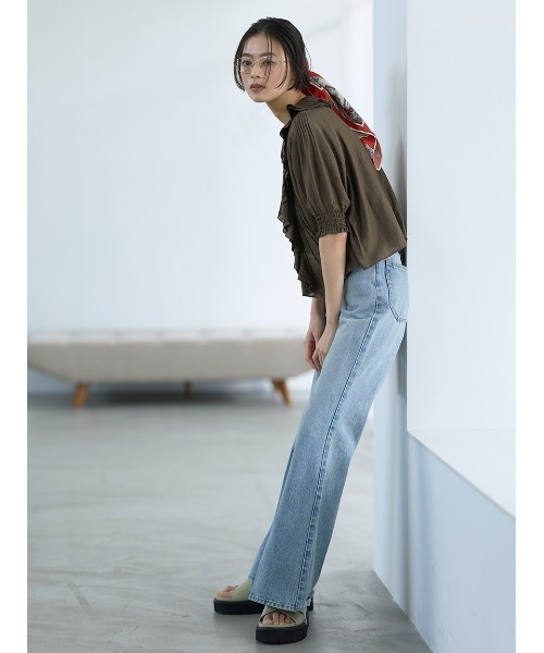 Mila Owen(ミラオーウェン)の「ラッフルカラーブラウス(シャツ/ブラウス・レディース・ホワイト/ライム/ブラウン・F)」の19枚目の写真
