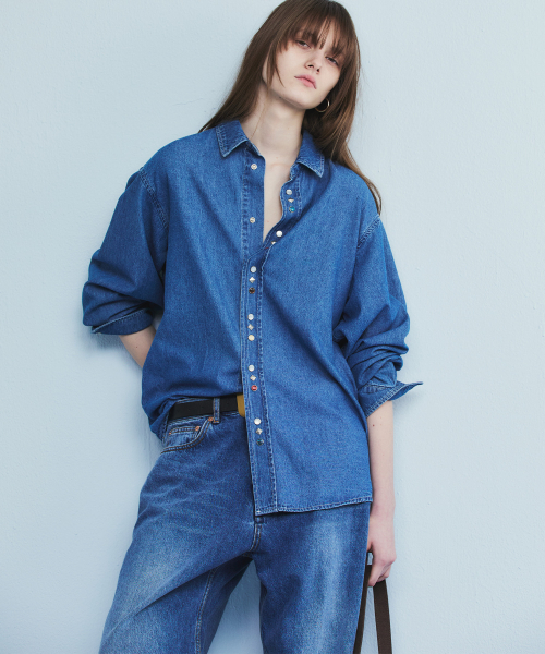 NOHANT(ノアン)の「WESTERN BUTTON DENIM SHIRT MID BLUE(シャツ/ブラウス・メンズ・ブルー・MEDIUM/SMALL/LARGE)」の6枚目の写真