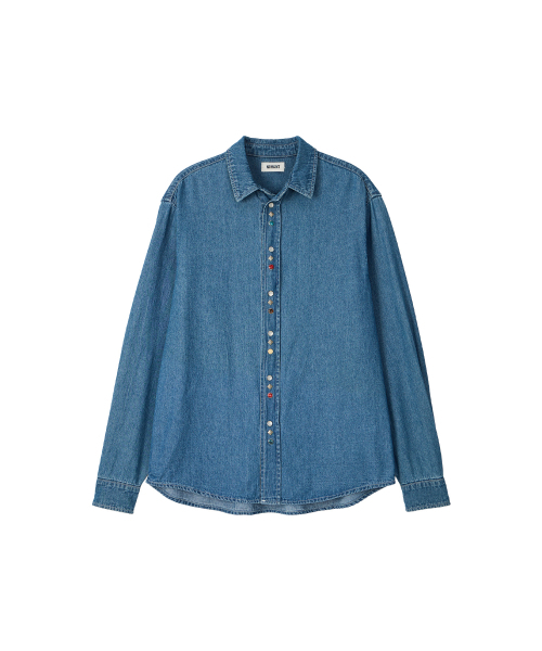 NOHANT(ノアン)の「WESTERN BUTTON DENIM SHIRT MID BLUE(シャツ/ブラウス・メンズ・ブルー・MEDIUM/SMALL/LARGE)」の2枚目の写真