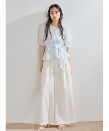 FRAY I.D | ハイウエストタックワイドパンツ／ウォッシャブル(その他パンツ)