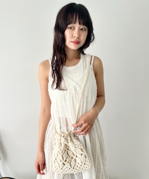 wears(ウェアーズ)の「マクラメ編み巾着ショルダーバッグ(ショルダーバッグ・レディース・ベージュ/アイボリー/ホワイト・FREE)」の22枚目の写真