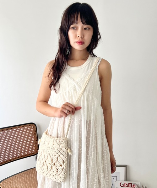 wears(ウェアーズ)の「マクラメ編み巾着ショルダーバッグ(ショルダーバッグ・レディース・ベージュ/アイボリー/ホワイト・FREE)」の18枚目の写真