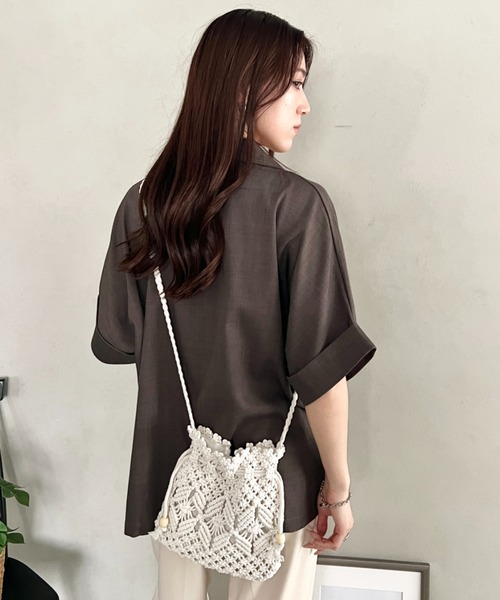 wears(ウェアーズ)の「マクラメ編み巾着ショルダーバッグ(ショルダーバッグ・レディース・ベージュ/アイボリー/ホワイト・FREE)」の9枚目の写真