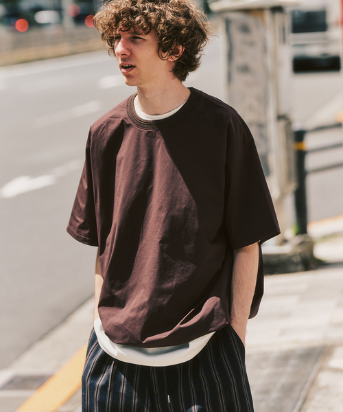 417 EDIFICE(フォーワンセブンエディフィス)の「【FREE MOTION LIGHT】ラグランTシャツ(Tシャツ/カットソー・メンズ・カーキ/ブラック/ブラウン・X-LARGE/LARGE/MEDIUM)」の2枚目の写真
