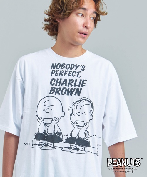 PEANUTS（ピーナッツ）の「JOHNBULL-PEANUTS BUDDY T（Tシャツ/カットソー・メンズ・ホワイト/ブラック・M/L）」の2枚目の写真