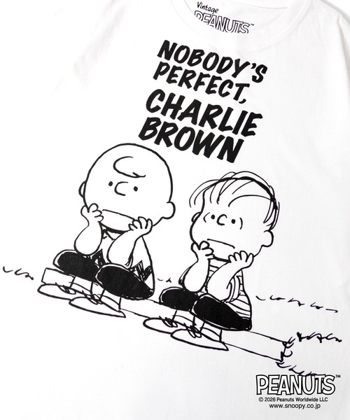 PEANUTS（ピーナッツ）の「JOHNBULL-PEANUTS BUDDY T（Tシャツ/カットソー・メンズ・ホワイト/ブラック・M/L）」の5枚目の写真