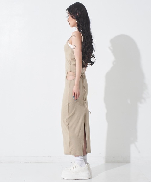 ANAP(アナップ)の「テレコリブ キャミワンピース(ワンピース・レディース・ブラック/ベージュ・F)」の8枚目の写真