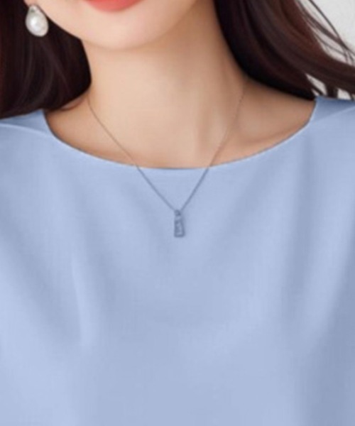 ONEP STAR(ワンピスター)の「ラウンドネック半袖ブラウス(シャツ/ブラウス・レディース・ホワイト/ブルー・MEDIUM/LARGE/X-LARGE)」の5枚目の写真