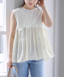 La TOTALITE | 【洗える】レースドッキングチュニック(Tシャツ/カットソー)